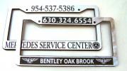 Chrome plastic license plate frame samples
